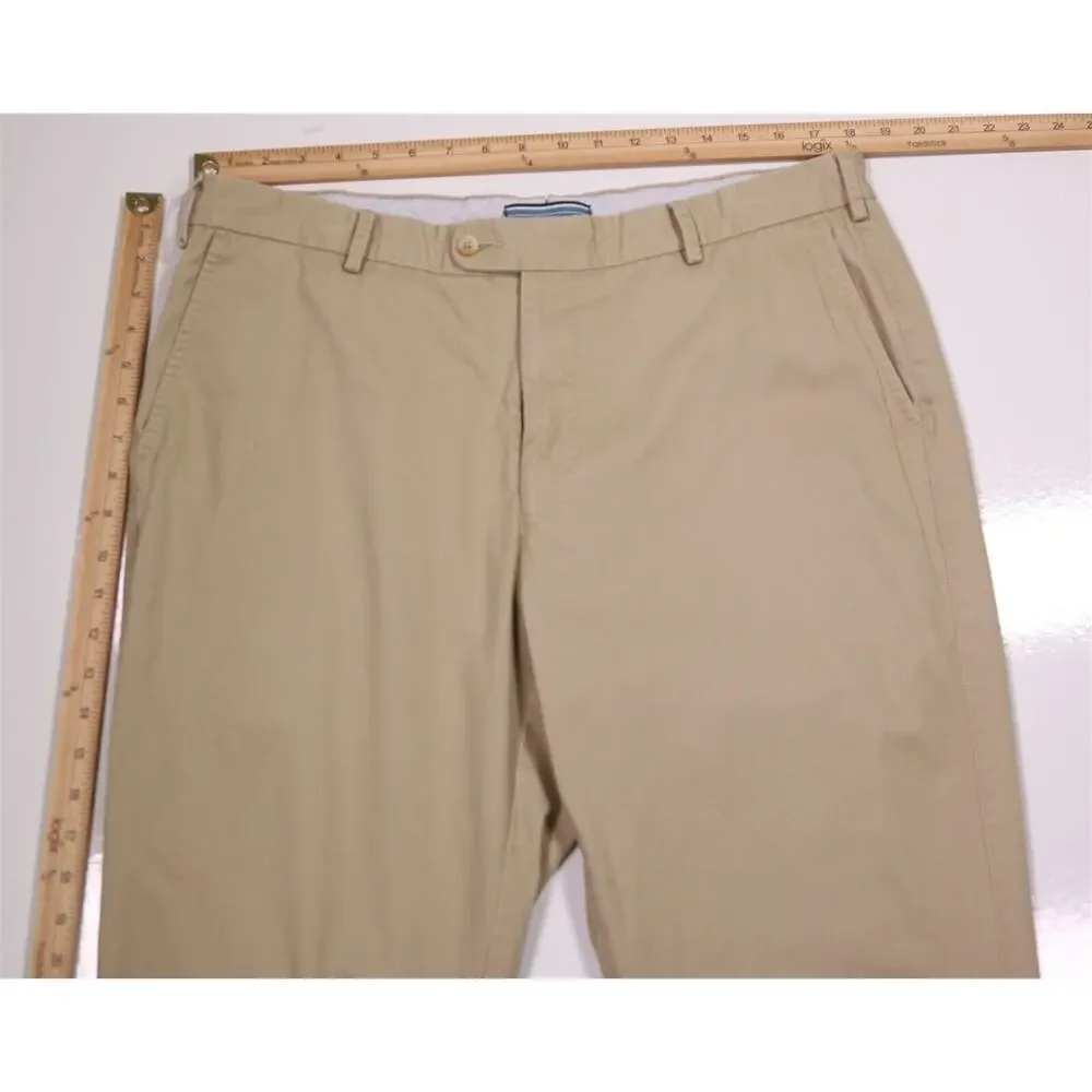 Peter Millar Raleigh Washed Twill Flat Front Cotton Chino Pants 38x31 - Picture 4 of 7